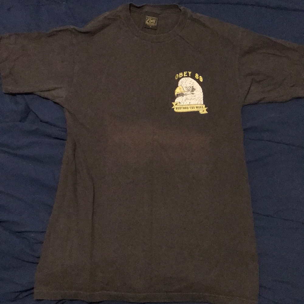 Grey obey destroy the weak t shirt